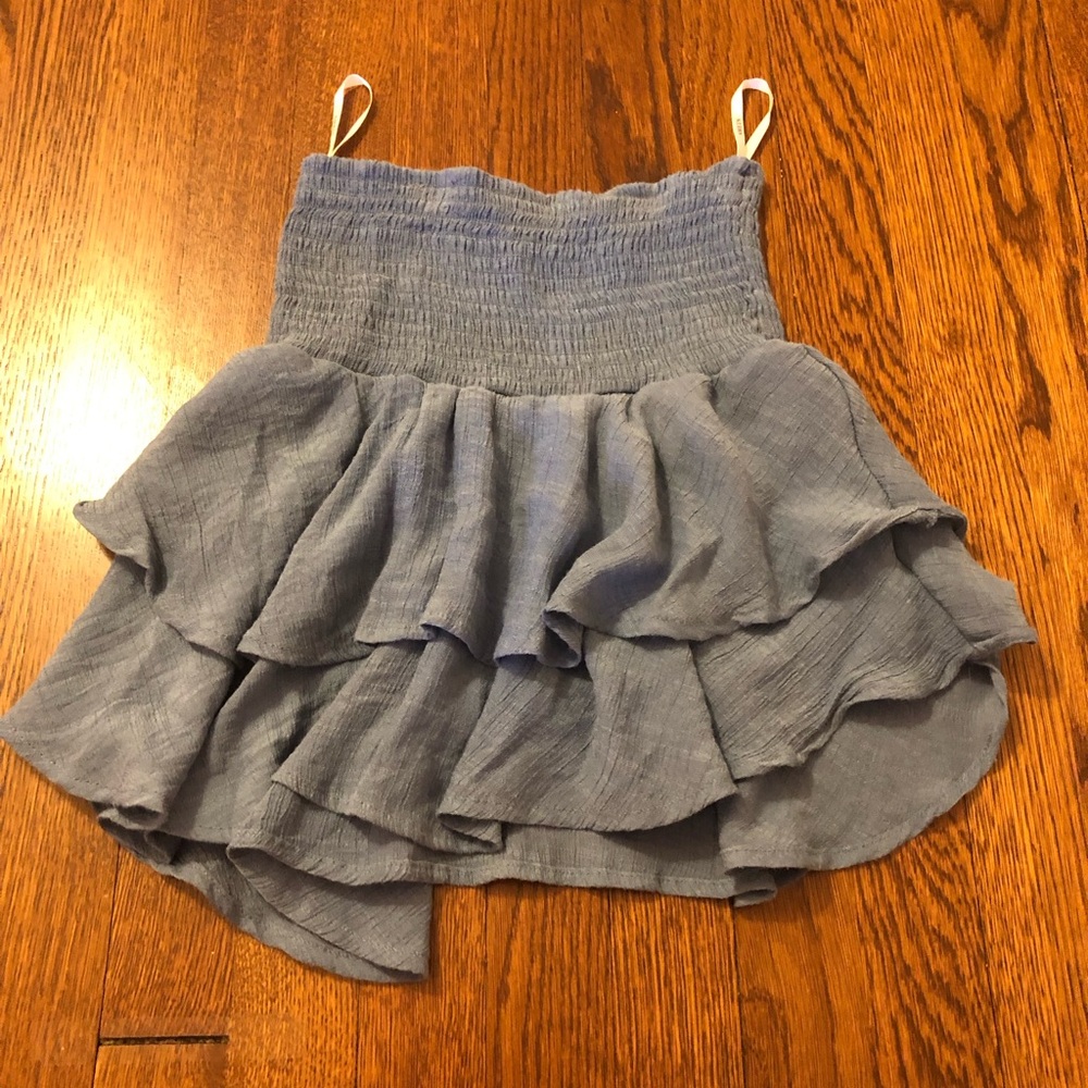 SHEIN Gray Smocked Bubble Mini Skirt